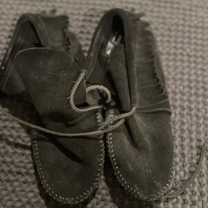 Minnetonka Black Suede moccasins
